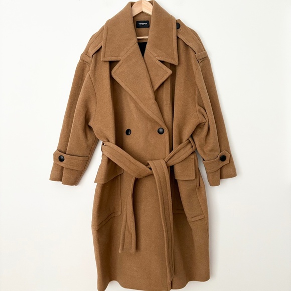 The kooples wool blend oversized belted coat - Picture 10 of 15